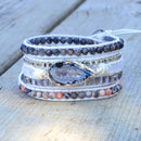 Bracelet Magique Tissé De Labradorite Et De Cristaux Druzy