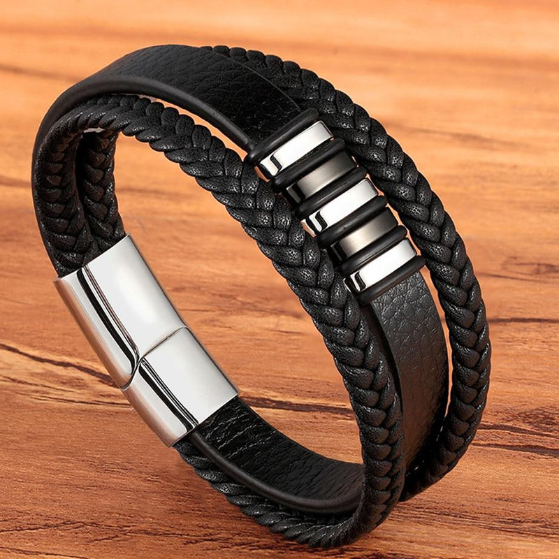Bracelets Élégants En Cuir Véritable Pour Hommes