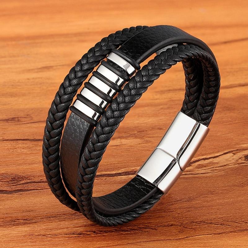 Bracelets Élégants En Cuir Véritable Pour Hommes