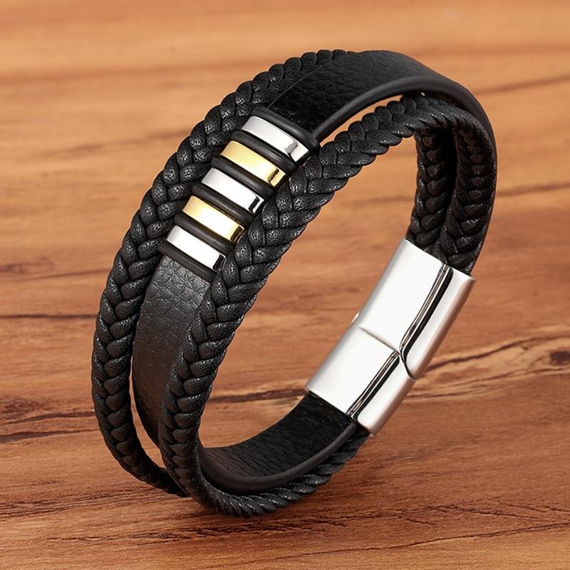 Bracelets Élégants En Cuir Véritable Pour Hommes