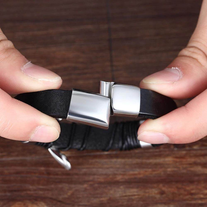 Bracelets Élégants En Cuir Véritable Pour Hommes