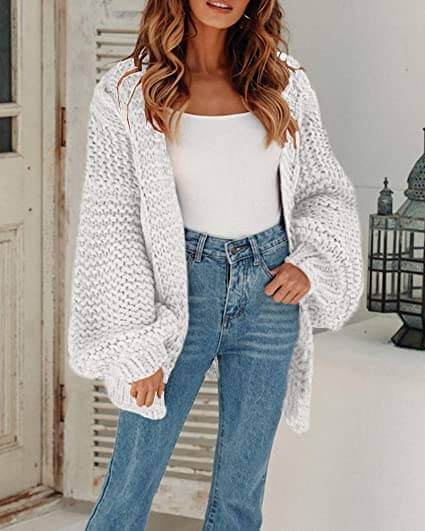 Cardigan En Tricot Épais