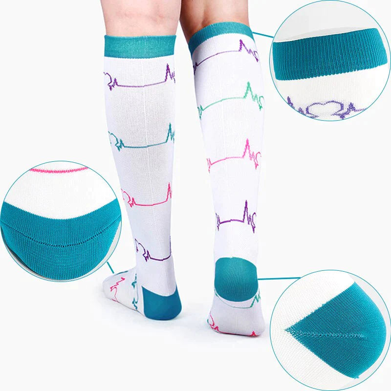 Chaussettes De Compression Longues Et Colorées (4 Paires)