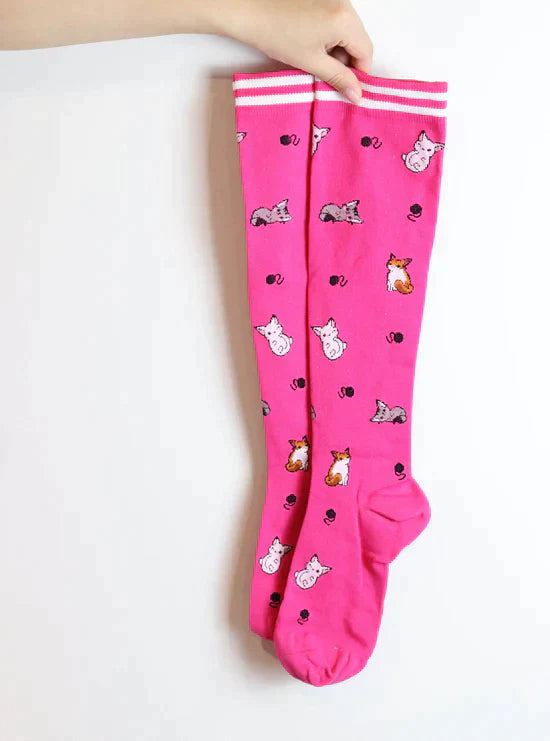 Chaussettes De Compression Longues Et Colorées (4 Paires)