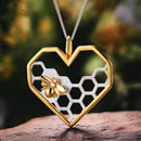 Collier À Cœur En Nid D'Abeille
