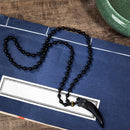 Collier À Pendentif Loup En Obsidienne