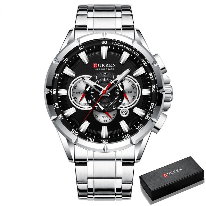 Curren 3 Cadrans Chronographe Montre-Bracelet De Luxe