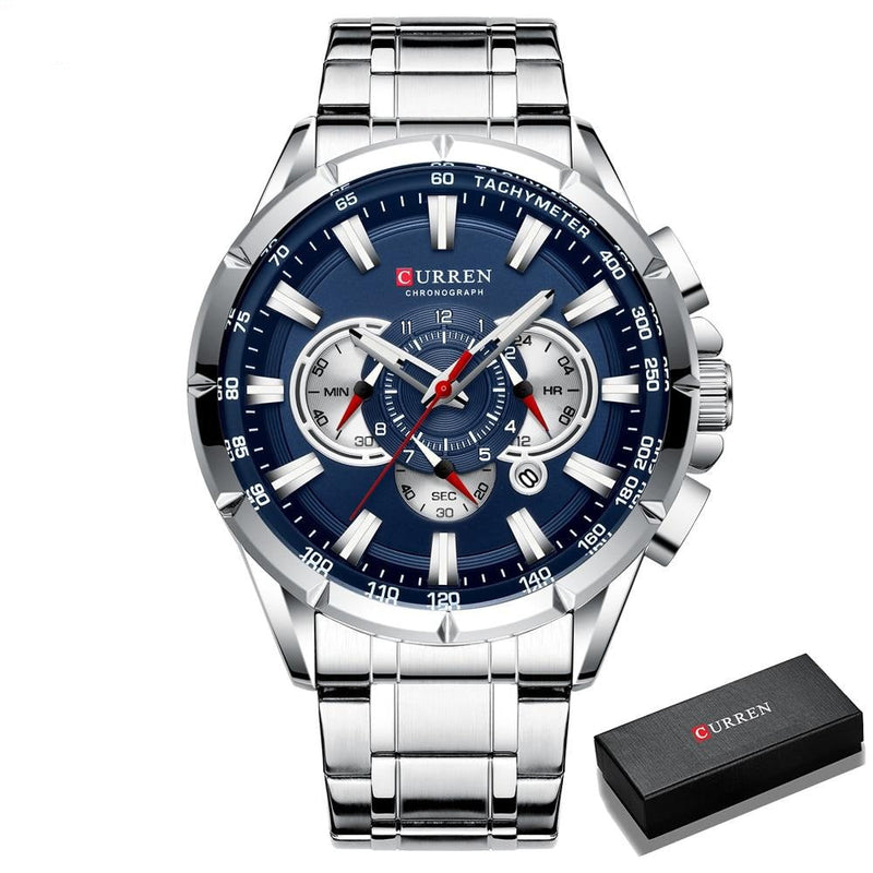 Curren 3 Cadrans Chronographe Montre-Bracelet De Luxe