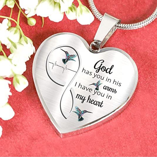 Dieu Vous A Dans Ses Bras Collier Colibri