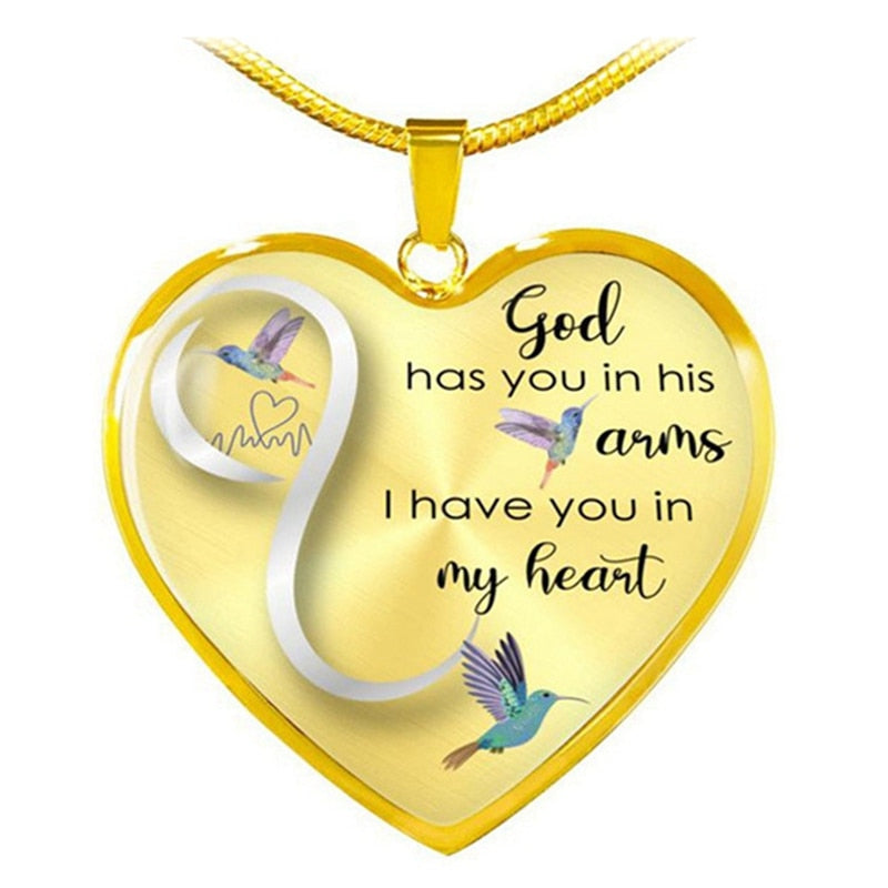 Dieu Vous A Dans Ses Bras Collier Colibri