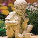 Enfants Avec Lucioles Solaires Statues De Jardin