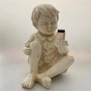 Enfants Avec Lucioles Solaires Statues De Jardin