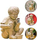Enfants Avec Lucioles Solaires Statues De Jardin