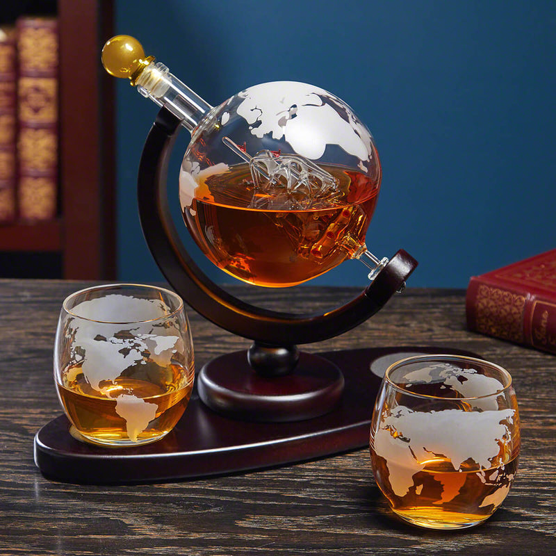 Ensemble De Carafes À Whisky Globe