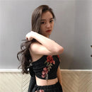 Ensemble Short Et Top Court Brodé De Fleurs