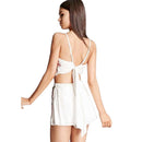 Ensemble Short Et Top Court Brodé De Fleurs