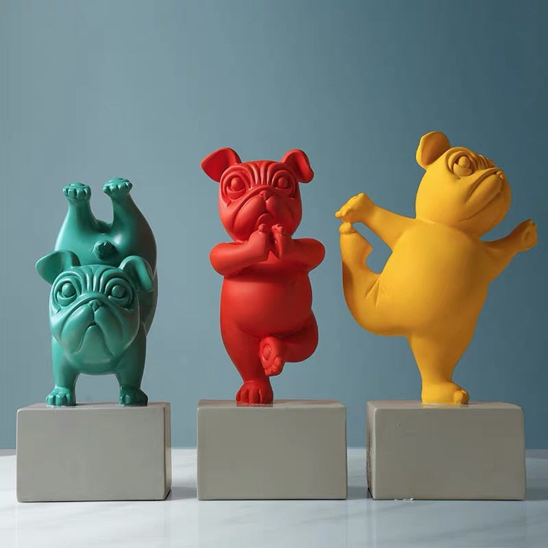Figurine Bouledogue Yoga