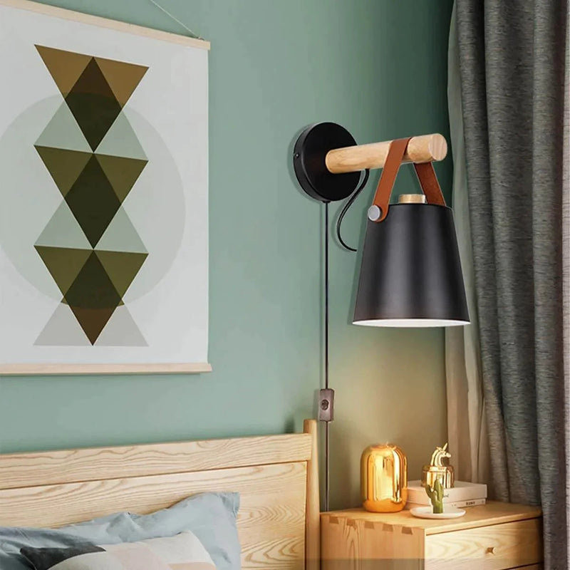 Lampe Murale Nordique En Bois