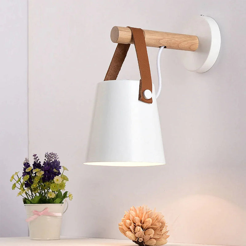 Lampe Murale Nordique En Bois