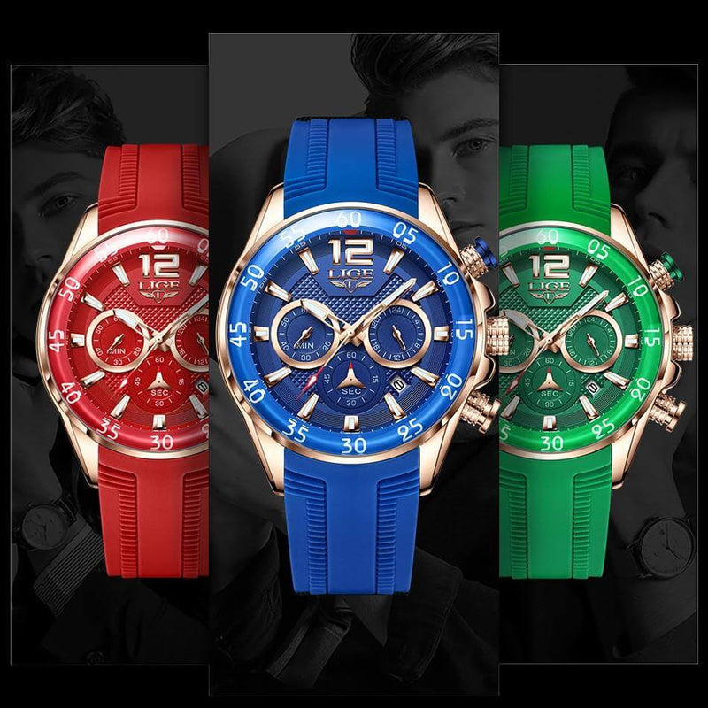 Lige Montre Sportive Chronographe De Luxe