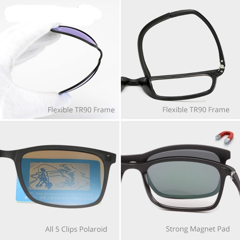Lunettes À Clip Polarisées Magnétiques