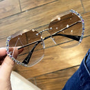Lunettes De Soleil Sans Monture Avec Strass