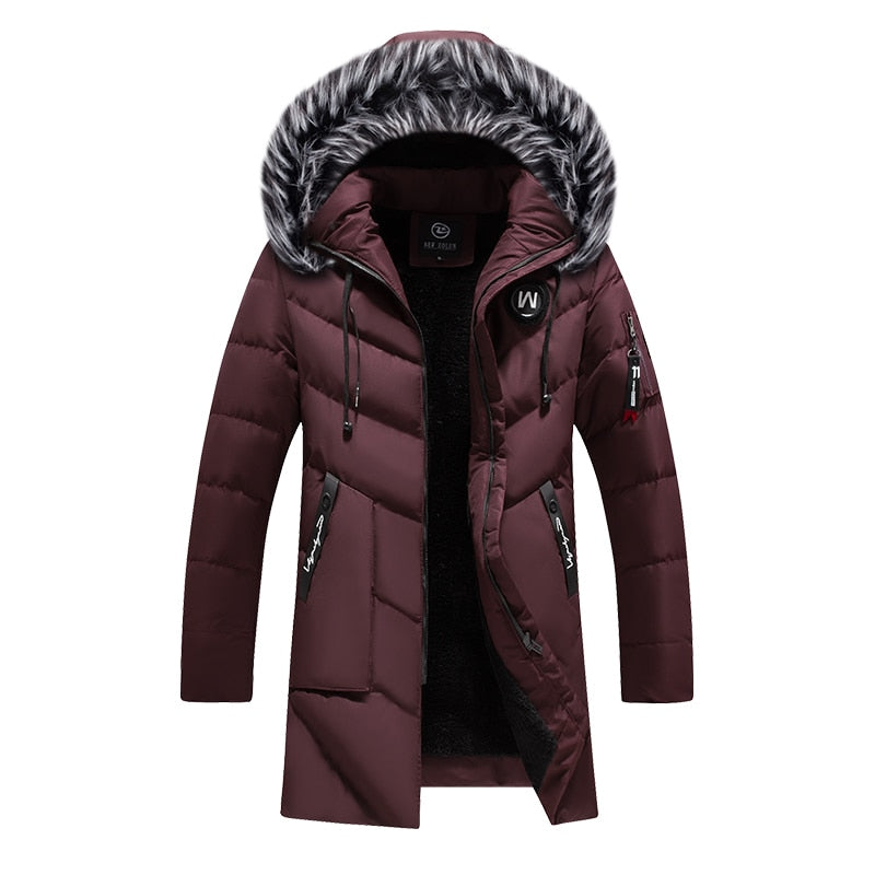 Manteau D'Hiver À Capuche En Fourrure Pour Hommes