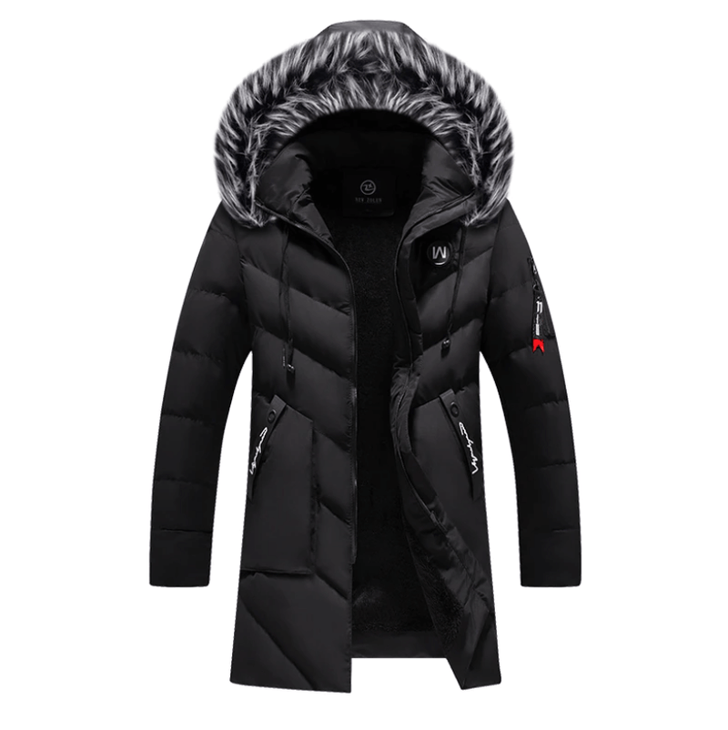 Manteau D'Hiver À Capuche En Fourrure Pour Hommes