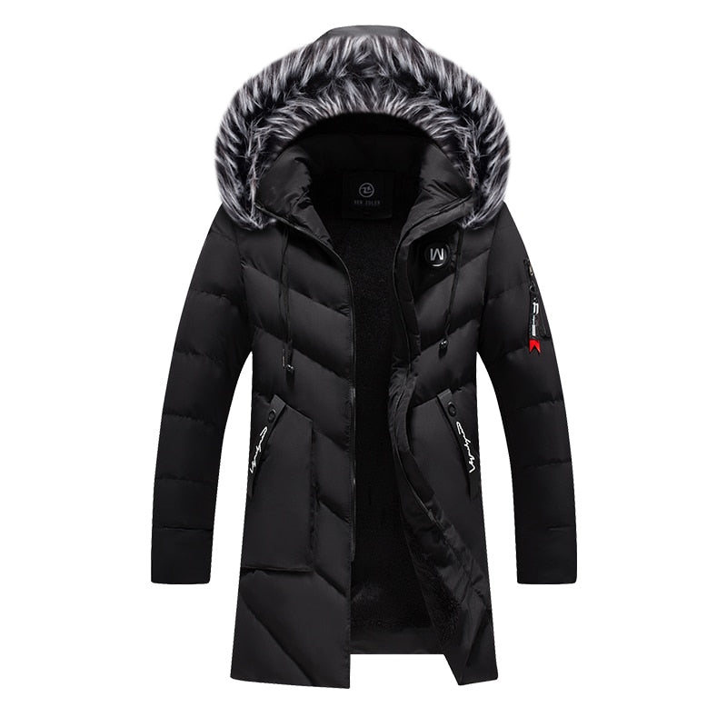 Manteau D'Hiver À Capuche En Fourrure Pour Hommes