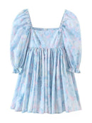 Mini Robe À Manches Bouffantes