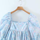 Mini Robe À Manches Bouffantes