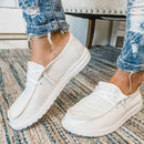 Mocassins À Lacets En Toile Pour Femmes
