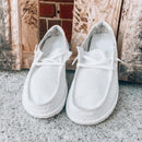 Mocassins À Lacets En Toile Pour Femmes