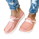 Mocassins À Lacets En Toile Pour Femmes