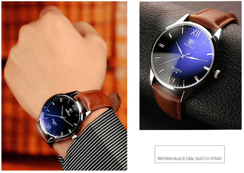 Montre-Bracelet En Cuir Pour Hommes