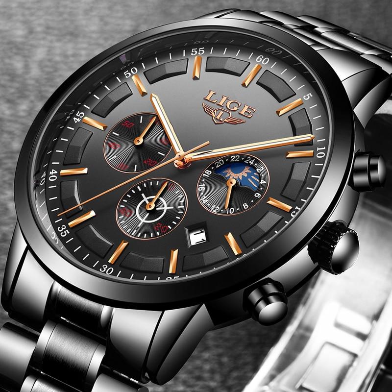Montre-Bracelet Militaire À Bracelet En Acier Noir