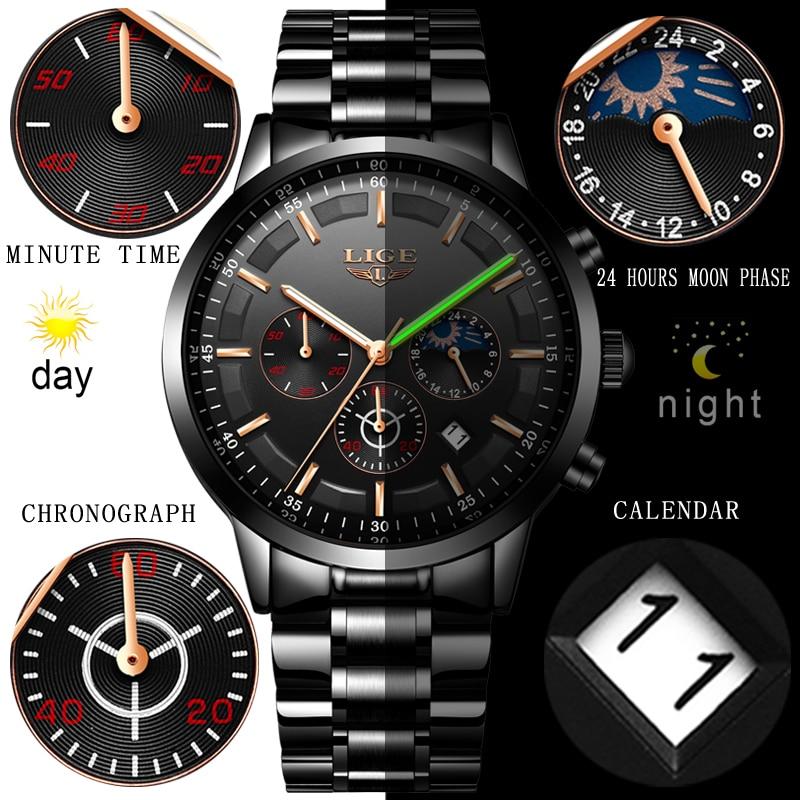 Montre-Bracelet Militaire À Bracelet En Acier Noir
