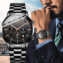 Montre-Bracelet Militaire À Bracelet En Acier Noir