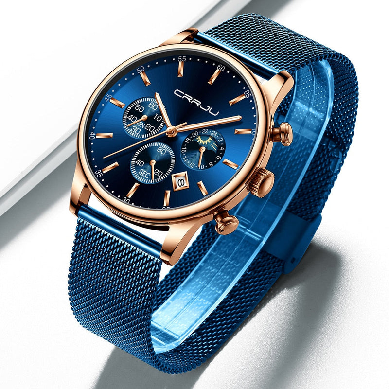 Montre Chronographe À Ceinture En Maille Pour Hommes