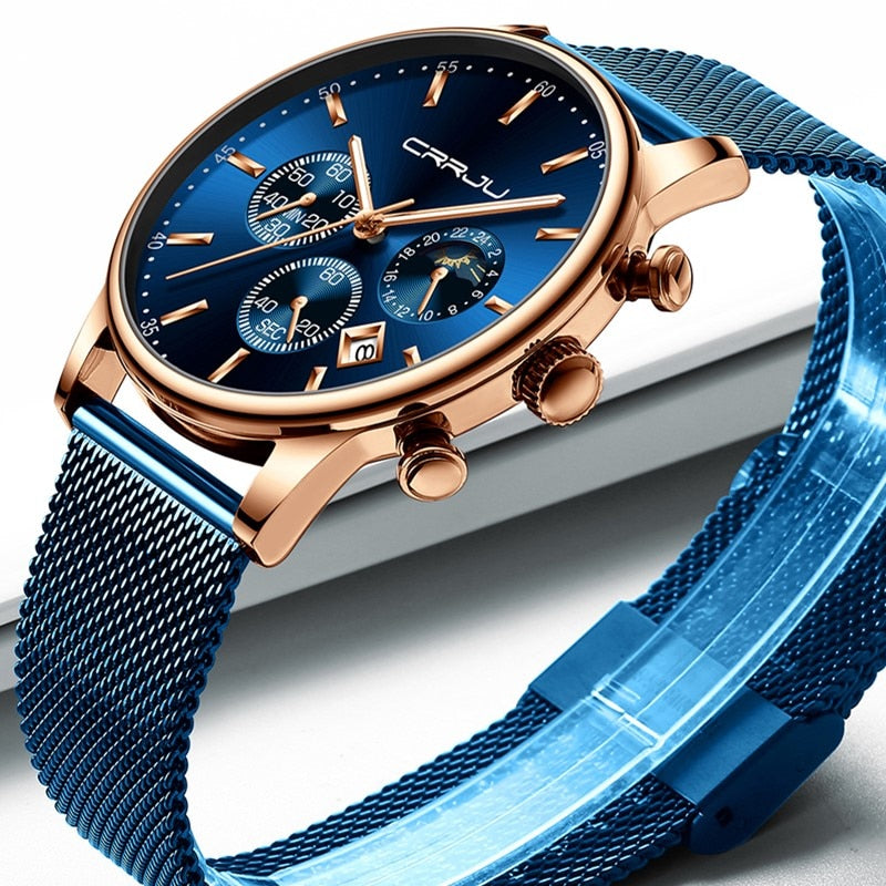 Montre Chronographe À Ceinture En Maille Pour Hommes