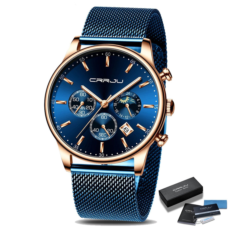 Montre Chronographe À Ceinture En Maille Pour Hommes