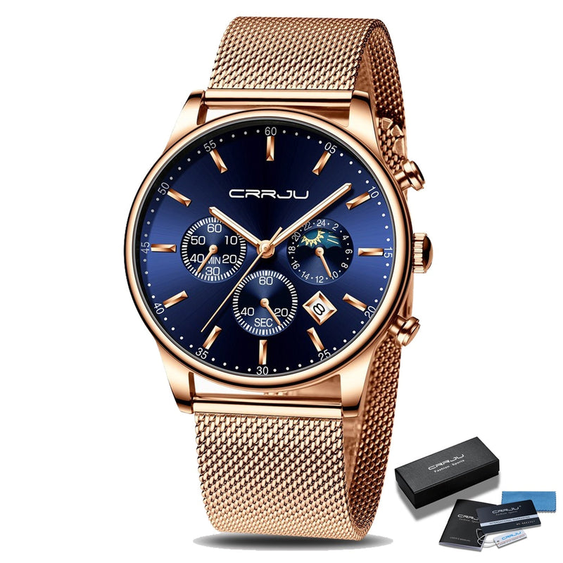Montre Chronographe À Ceinture En Maille Pour Hommes