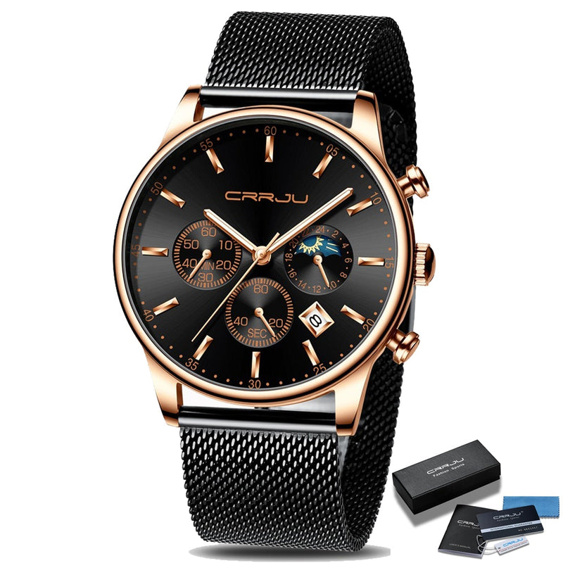 Montre Chronographe À Ceinture En Maille Pour Hommes