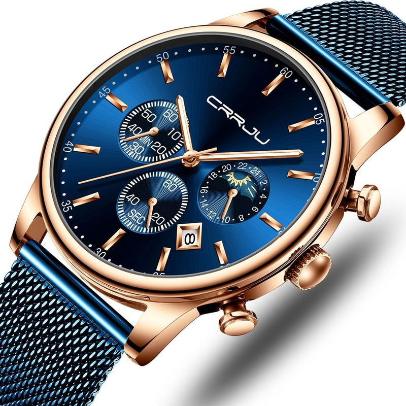 Montre Chronographe À Ceinture En Maille Pour Hommes