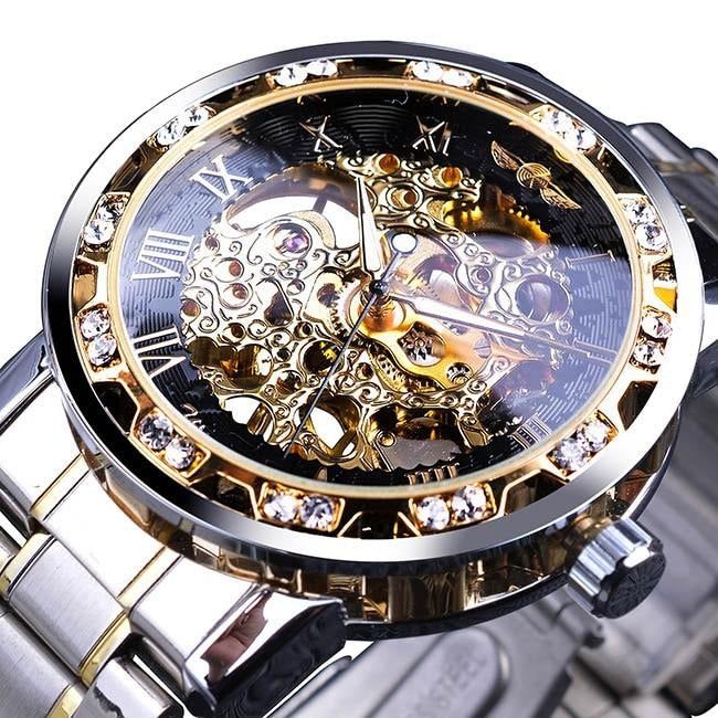 Montre Mécanique Rétro-Squelette Lumineuse