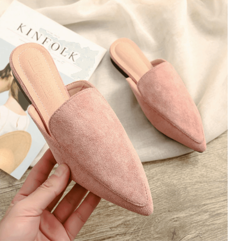 Mule En Daim Pointue Pour Femmes