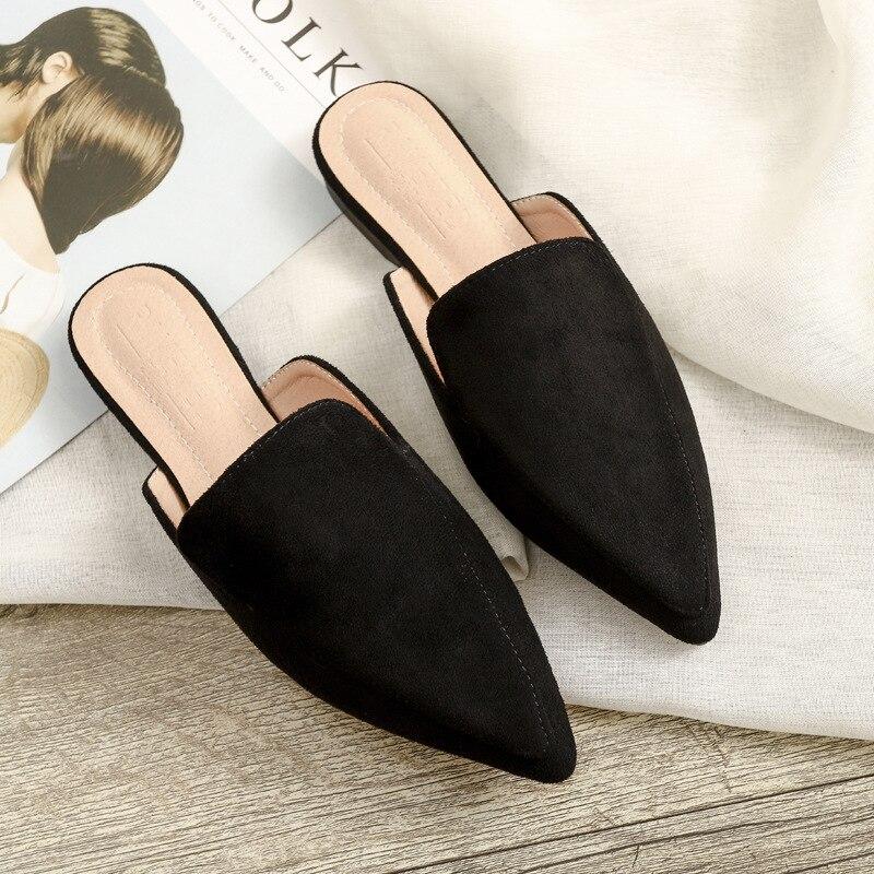 Mule En Daim Pointue Pour Femmes
