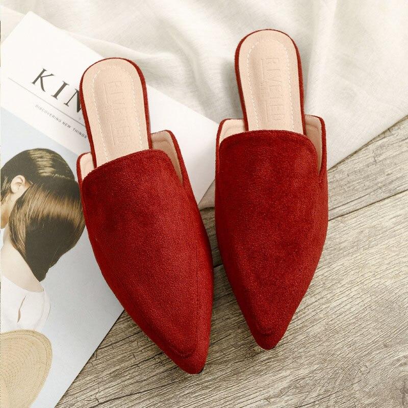 Mule En Daim Pointue Pour Femmes