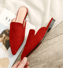 Mule En Daim Pointue Pour Femmes