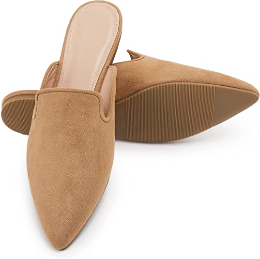 Mule En Daim Pointue Pour Femmes